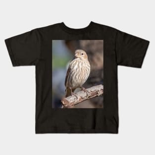 A Very Sweet Female House Finch Posing Prettily Kids T-Shirt